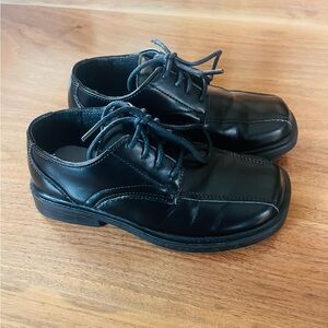 Black, boys size 12 dress shoes.